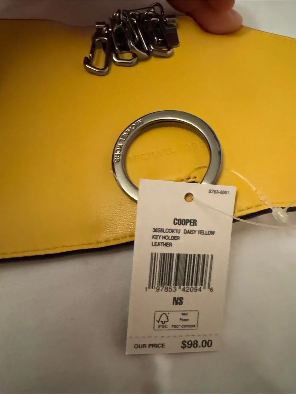 Michael Kors Yellow Saffiano Envelope Card Wallet